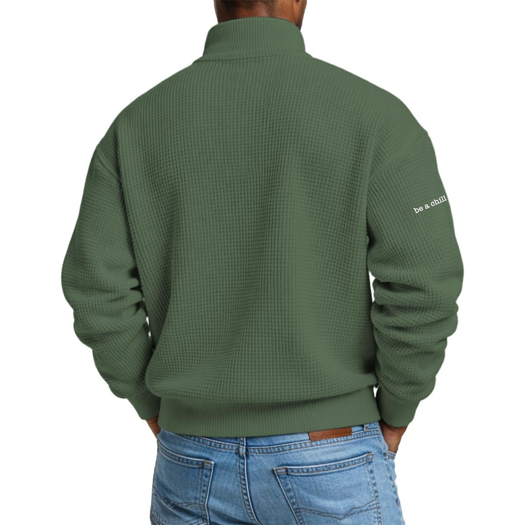 Chill Human Logo Waffle Knit Quarter Zip